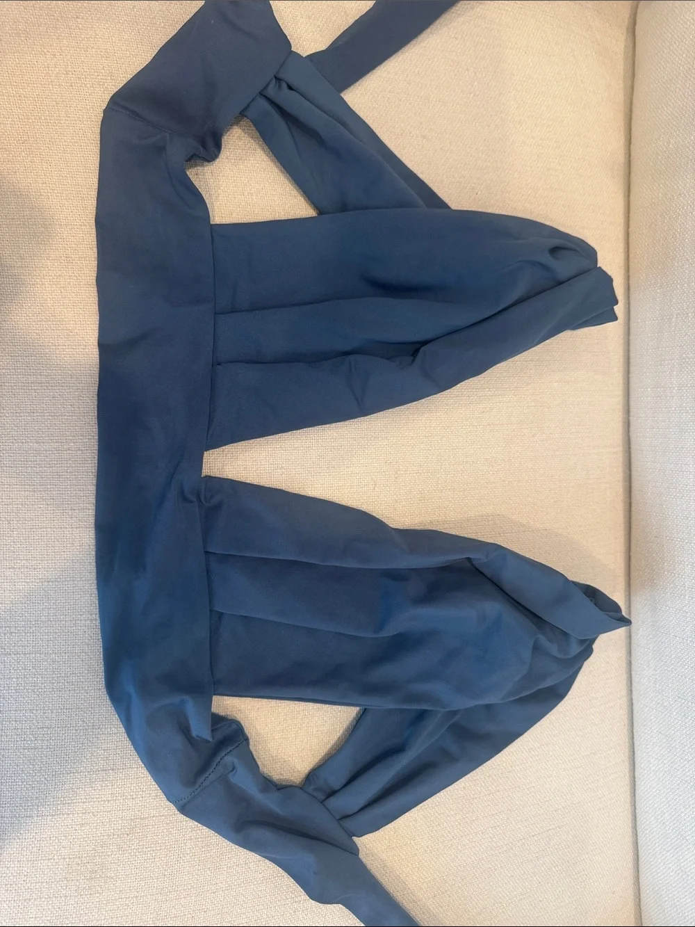 MONDAY SWIMWEAR Navy Blue Crop Top with Long Ties